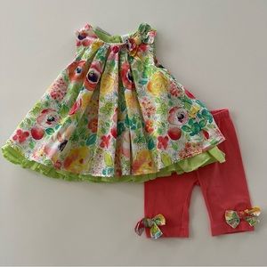First Impressions 6-9 Months Baby Girl Floral Dress Top Set Outfit Spring Summer
